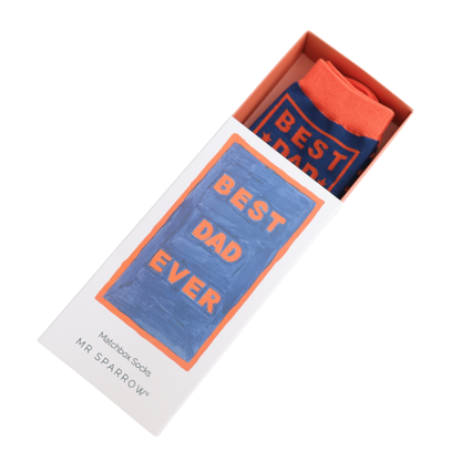 Mr Sparrow Best Dad Ever Matchbox Socks