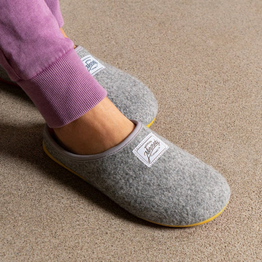Mercredy Grey & Yellow Slippers