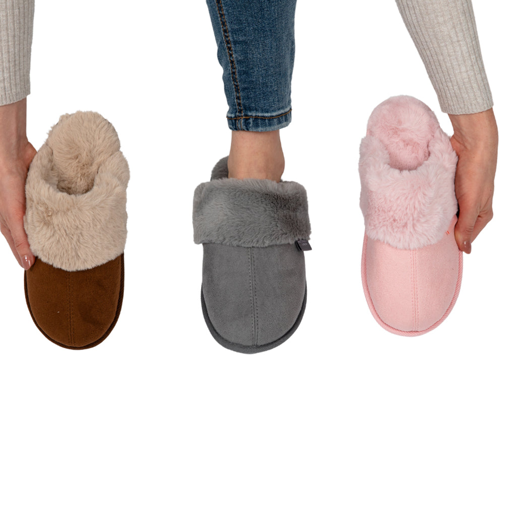 Miss Sparrow Suede Mule Pink Slippers