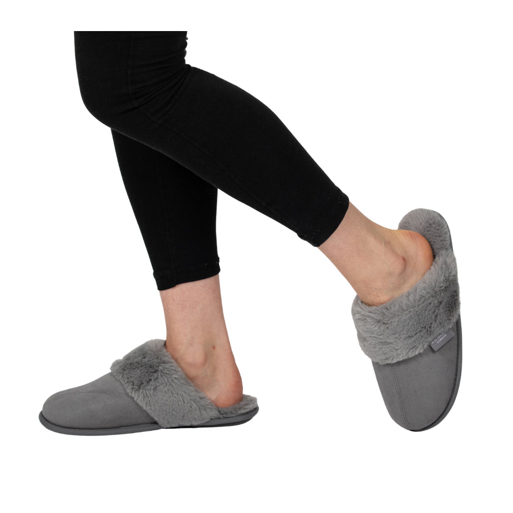 Miss Sparrow Suede Mule Pale Grey Slippers