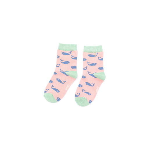 Miss Sparrow Pink Whale Socks (Kids)