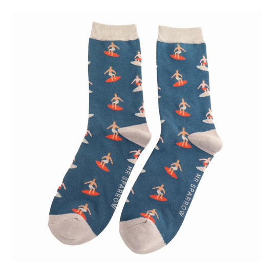 Mr Heron Navy Surfers Socks