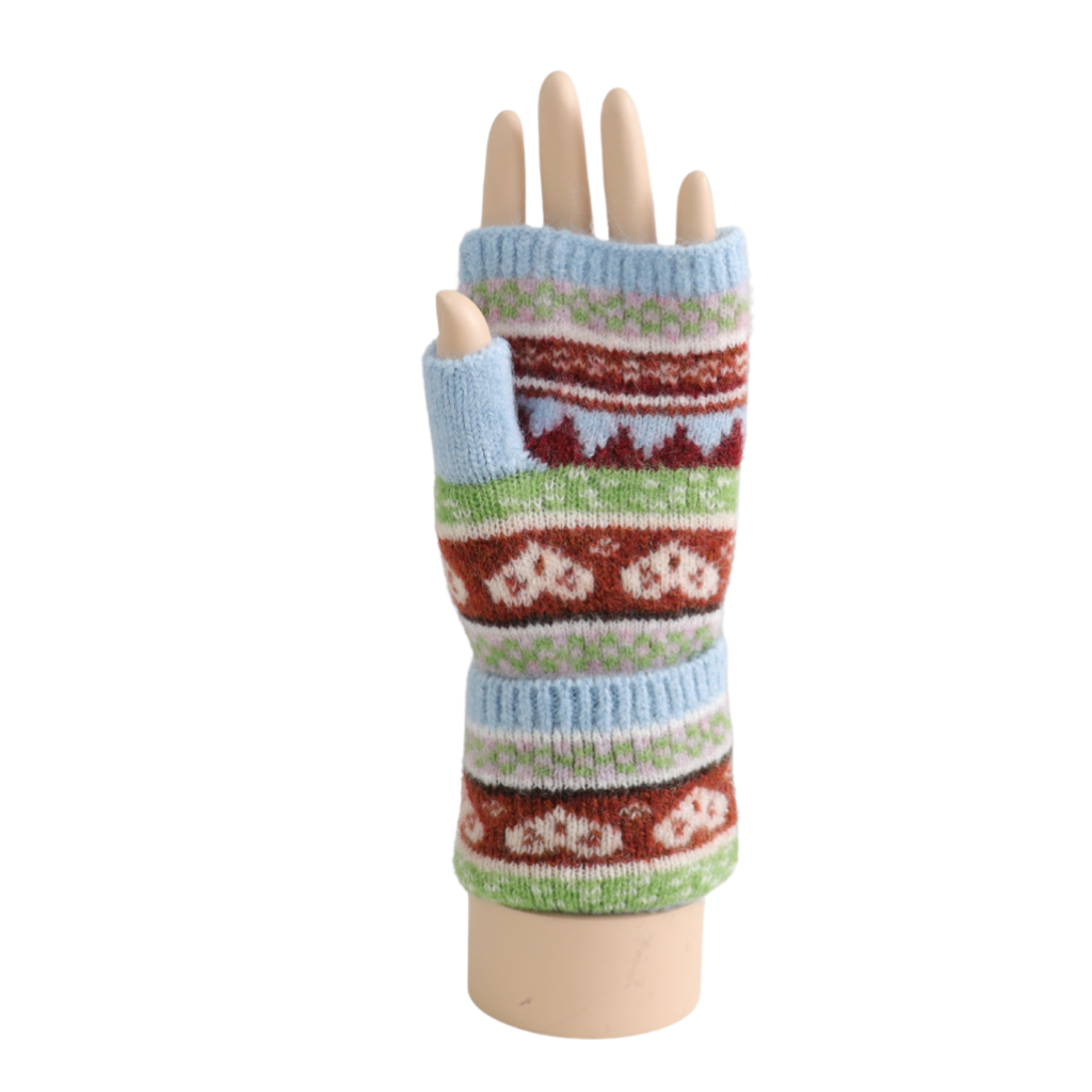 Miss Sparrow Nordic Blue Fingerless Gloves