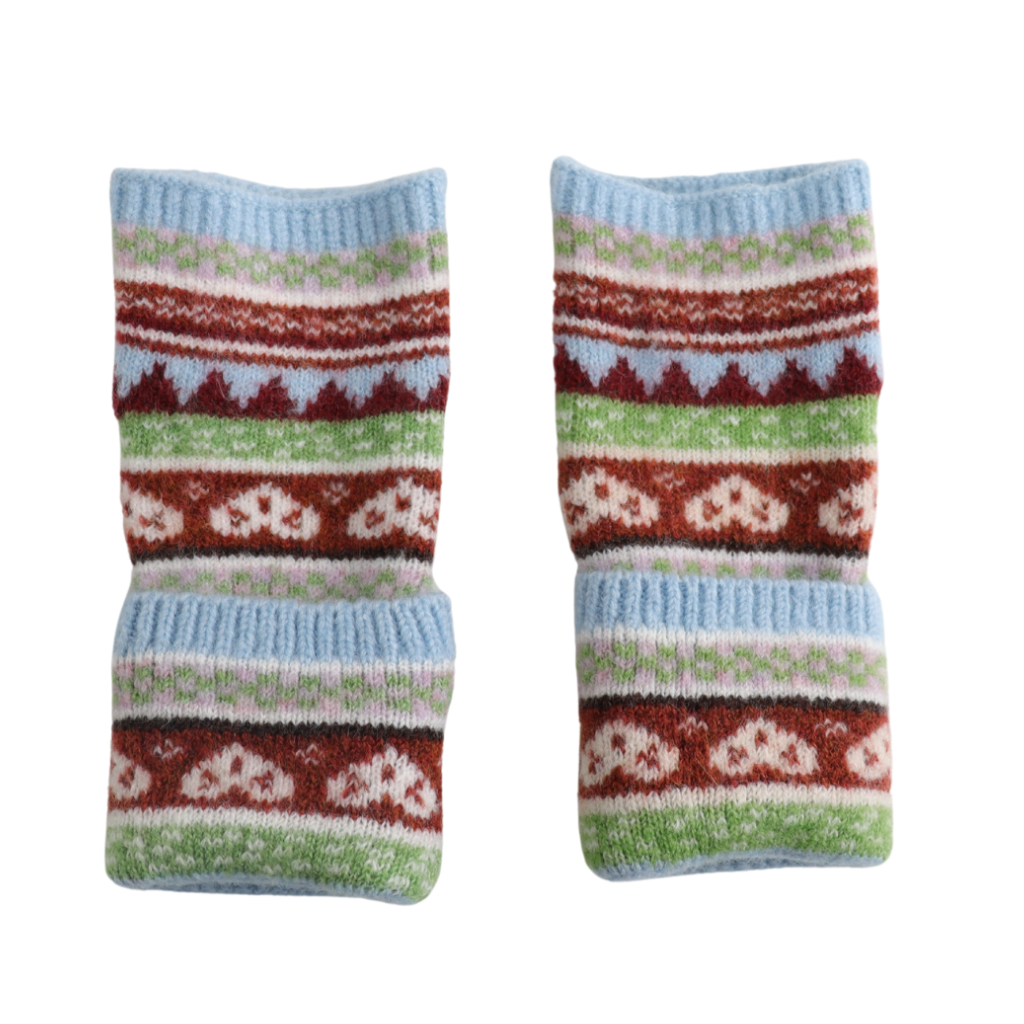 Miss Sparrow Nordic Blue Fingerless Gloves