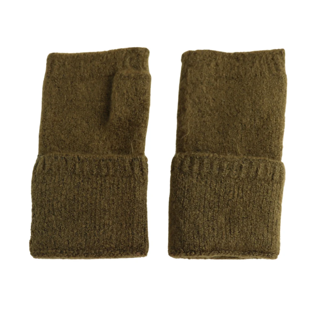 Miss Sparrow Olive Fingerless Gloves