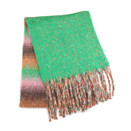 Miss Sparrow Heather Green Stripes Scarf