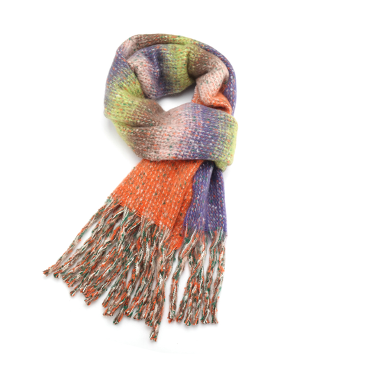 Miss Sparrow Heather Purple Stripes Scarf