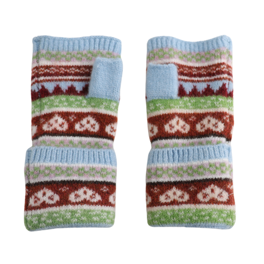 Miss Sparrow Nordic Blue Fingerless Gloves