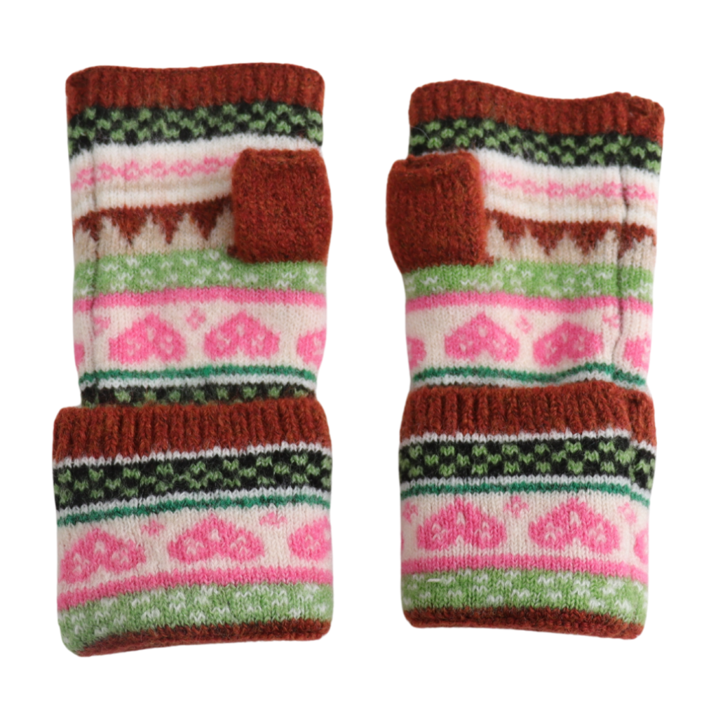 Miss Sparrow Nordic Rust Fingerless Gloves