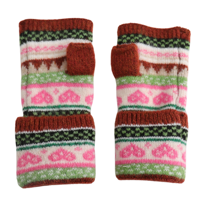 Miss Sparrow Nordic Rust Fingerless Gloves