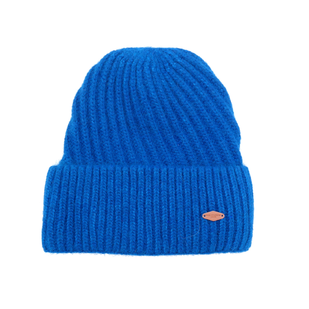 Miss Sparrow Chunky Knit Royal Blue Beanie Hat
