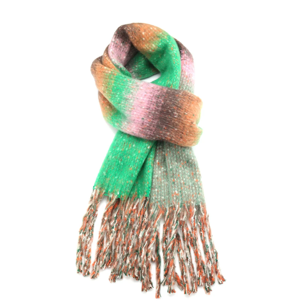 Miss Sparrow Heather Green Stripes Scarf