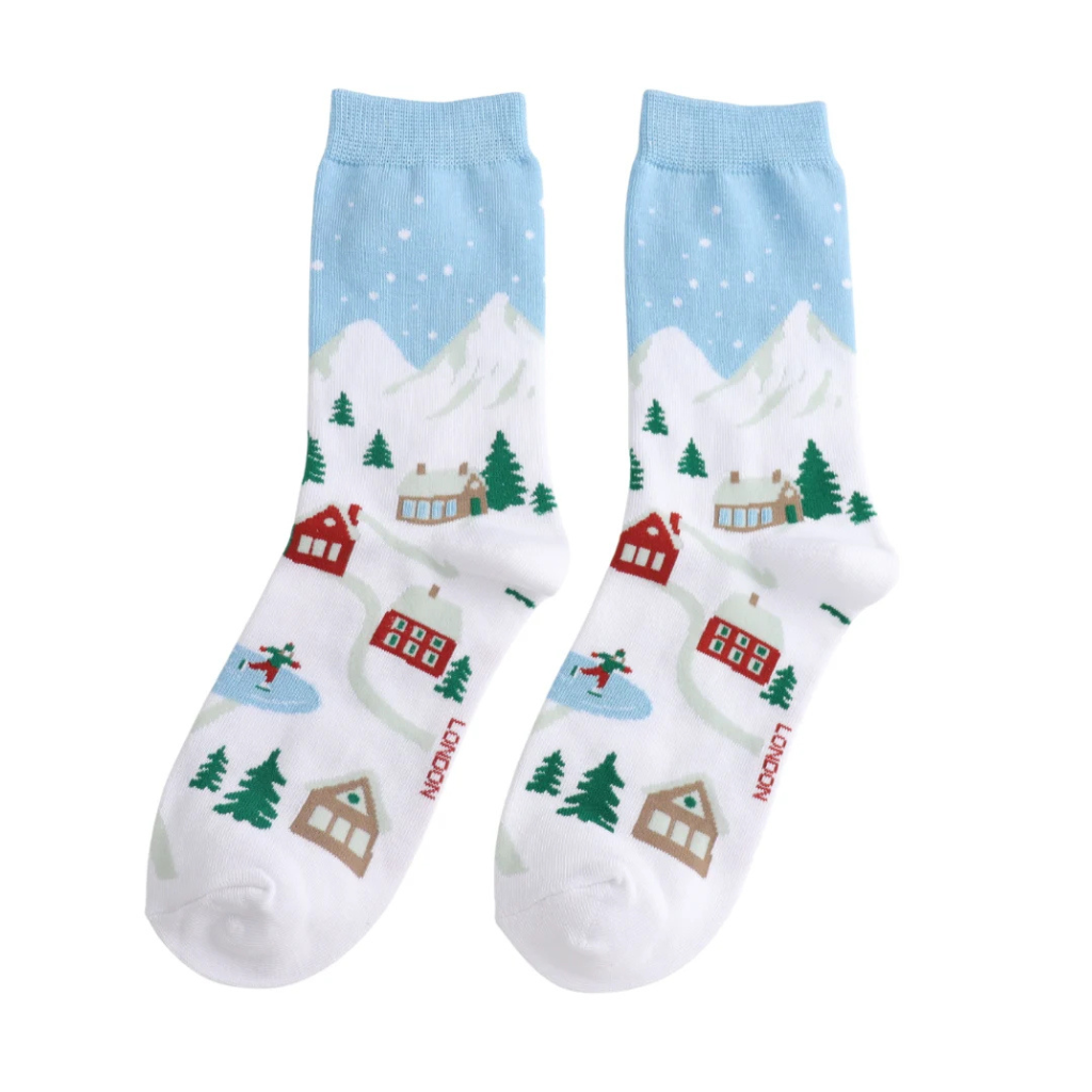 Miss Sparrow Christmas Village Socks