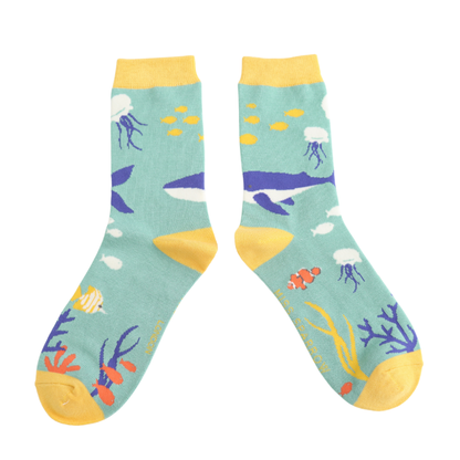 Miss Sparrow Green Underwater Socks