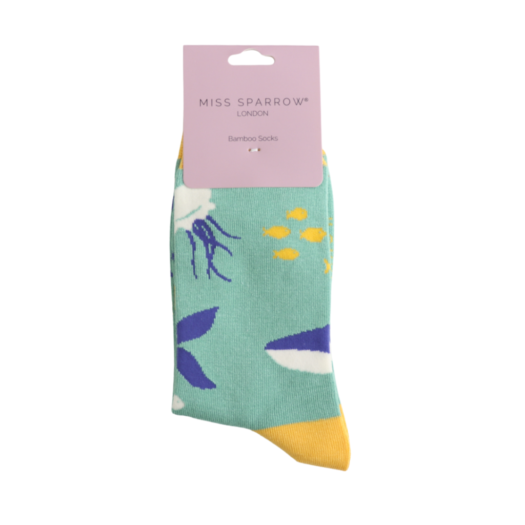 Miss Sparrow Green Underwater Socks