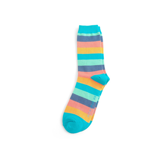 Mr Sparrow Turquoise Stripes Socks