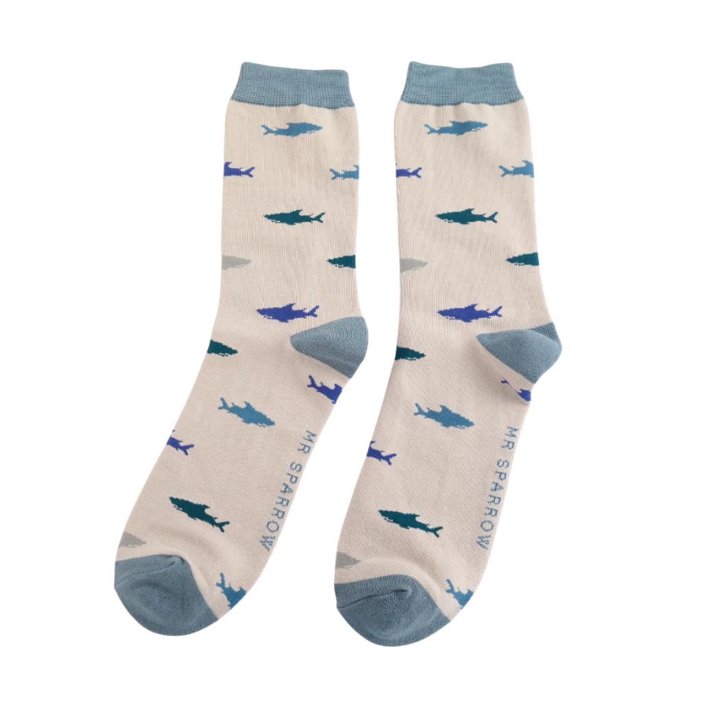 Mr Sparrow Silver Sharks Socks