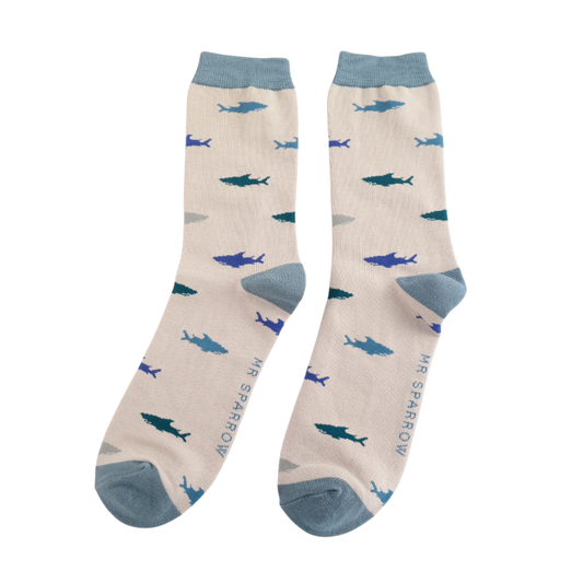 Mr Sparrow Silver Sharks Socks