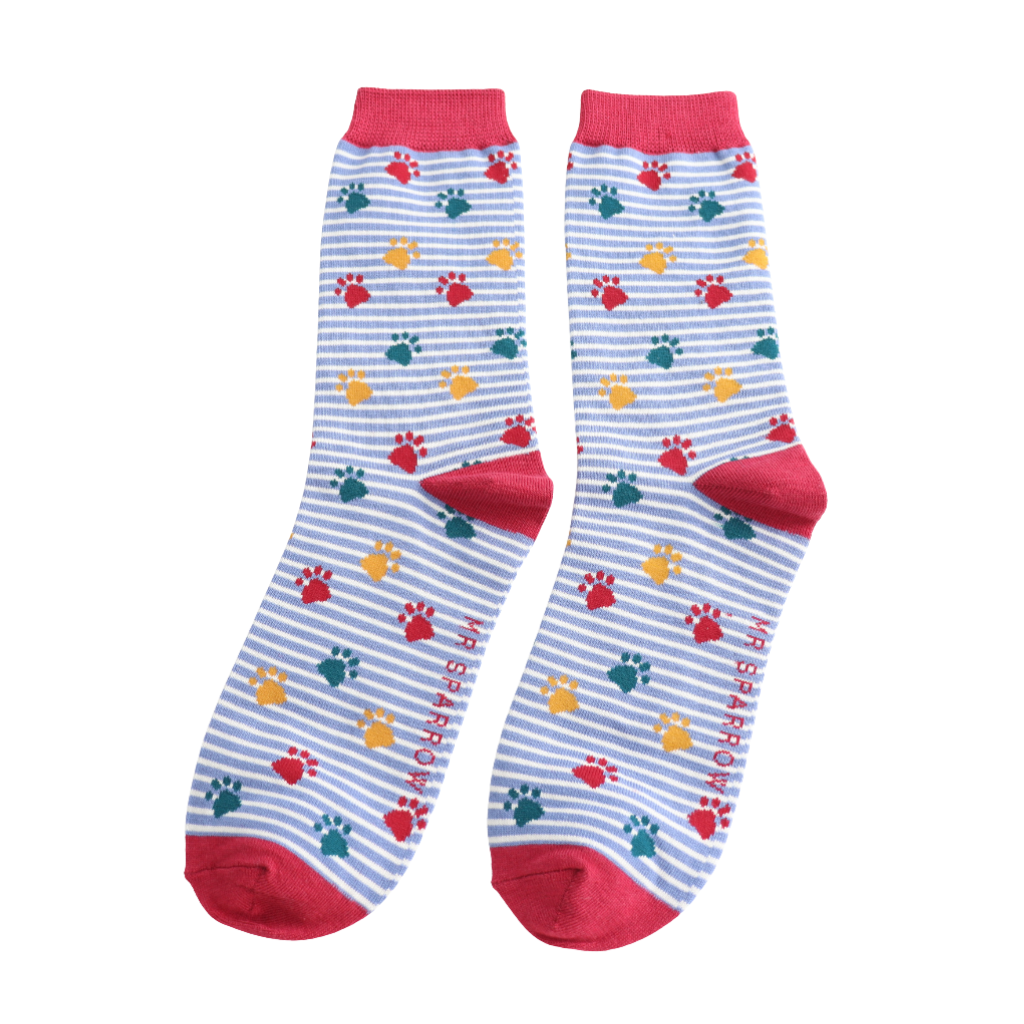 Mr Sparrow Paws & Stripes Socks