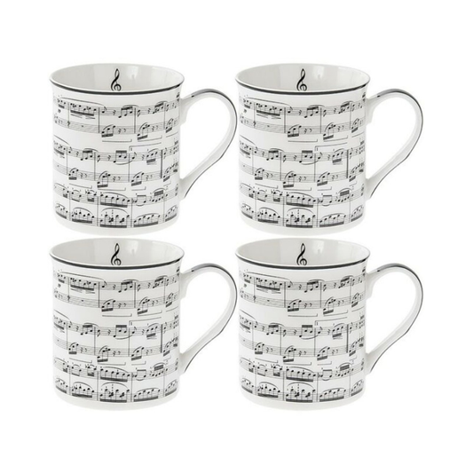 Musical Score Mugs (Set of 4)