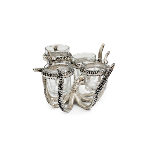 Silver Octopus Candle Holder