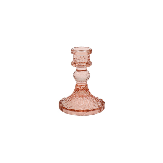 Burnt Orange Glass Dinner Candle Holder