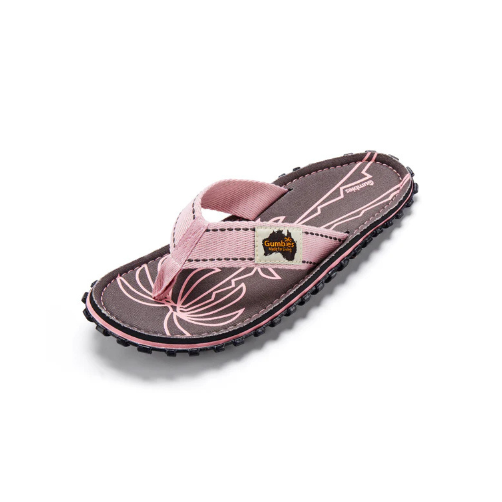 Gumbies Islander Palm Leaf Grey Flip Flops