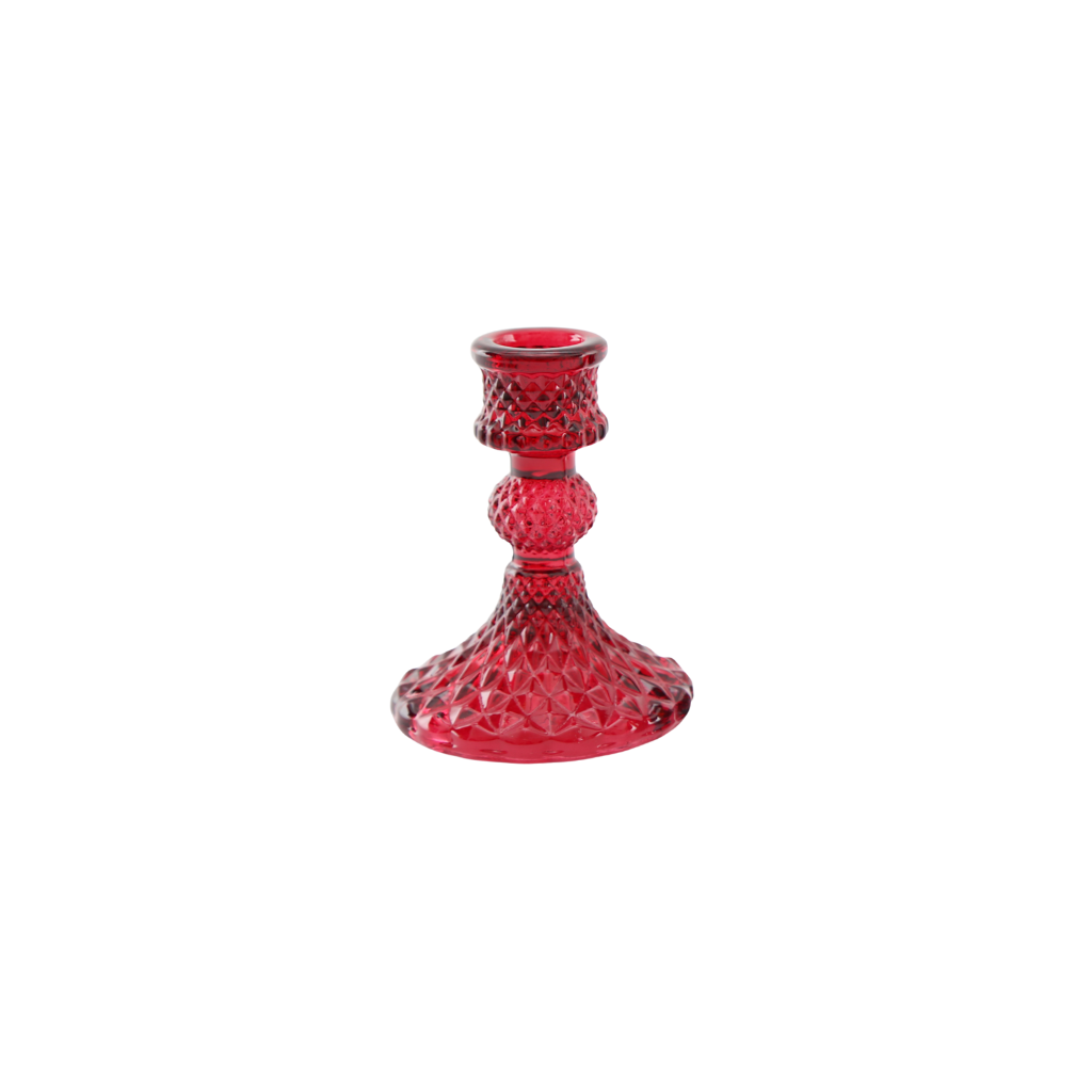 Pink Glass Dinner Candle Holder