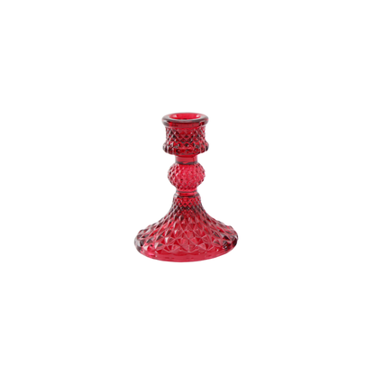 Pink Glass Dinner Candle Holder