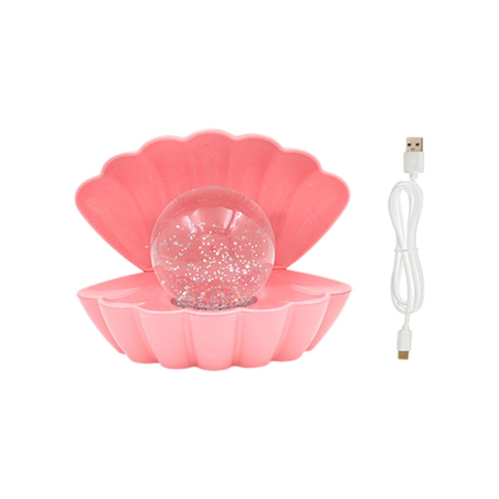 Pink Glitter Shell Lamp