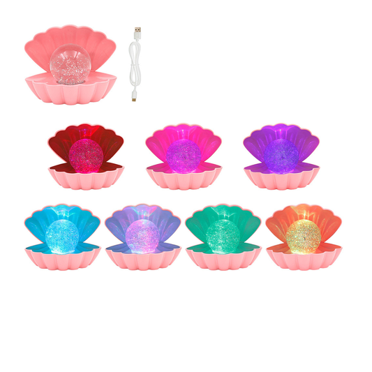 Pink Glitter Shell Lamp
