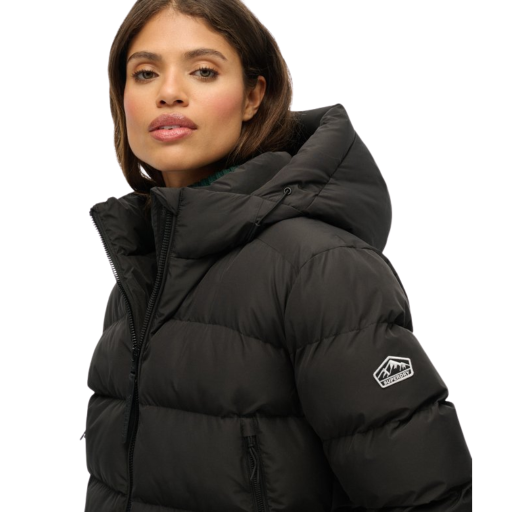 Superdry Hooded Black Puffer Jacket