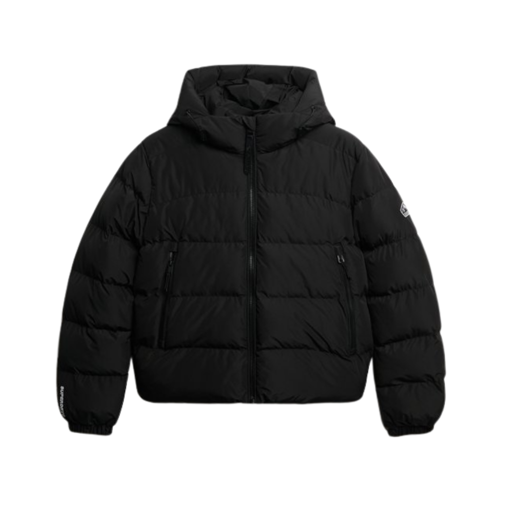 Superdry Hooded Black Puffer Jacket