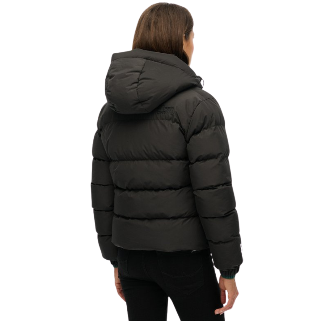 Superdry Hooded Black Puffer Jacket