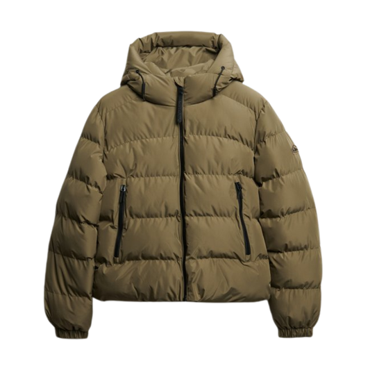 Superdry Hooded Green Puffer Jacket