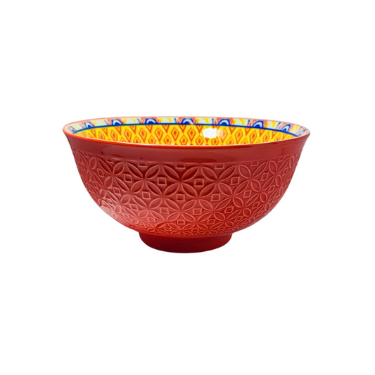 Red Patterned Dip Bowl (15cm)