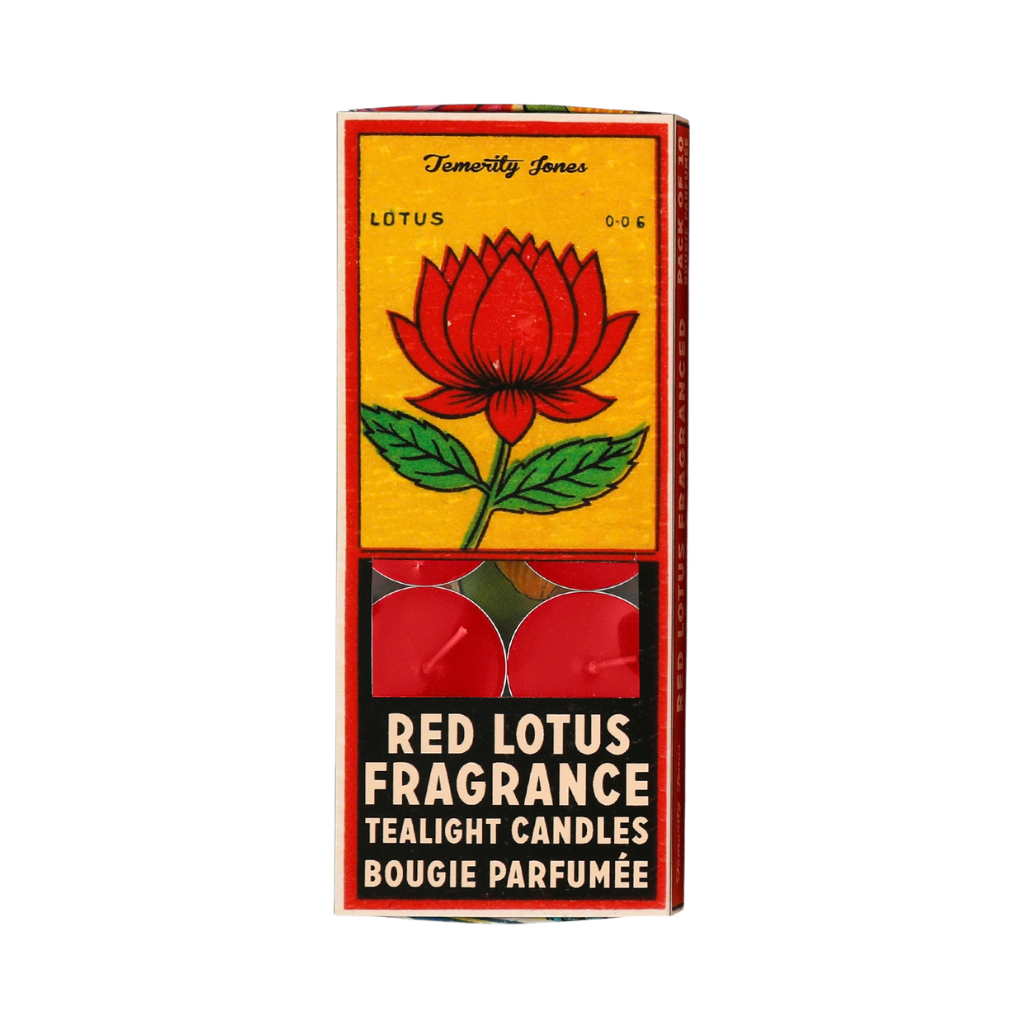 Indian Stamp Red Lotus Tealights
