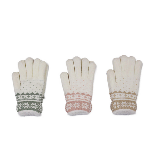 Cosy & Comfy Sherpa Lined Snowflake Gloves