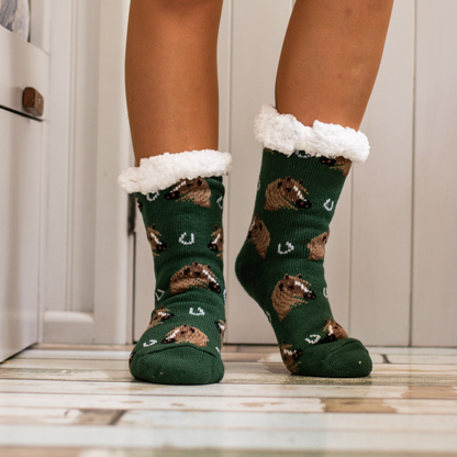 Sherpa Horse Head Slipper Socks