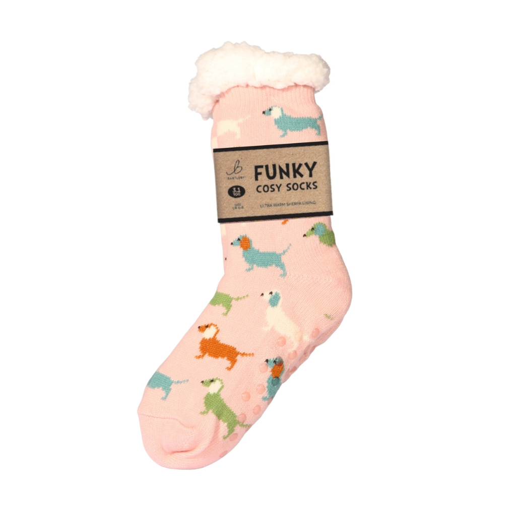 Sherpa Daschund Slipper Socks (One Size 4-8)