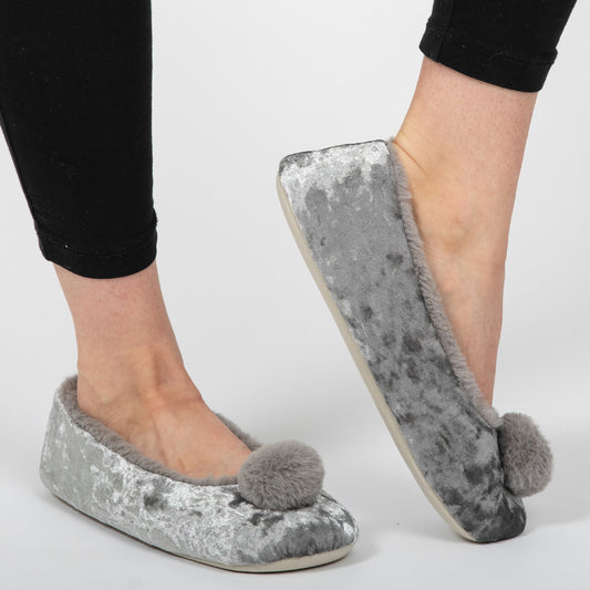 Miss Sparrow Silver  Ballet Slippers