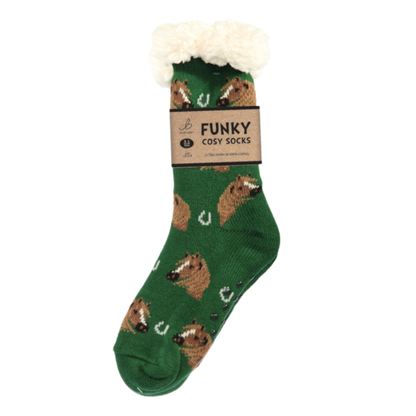 Sherpa Horse Head Slipper Socks (One Size 4-8)