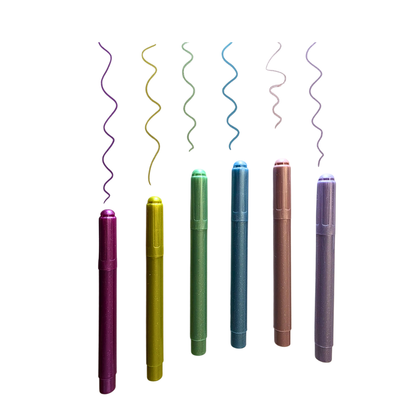 Rainbow Glitter Marker Pens (Set of 6)