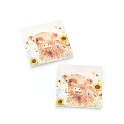 Highland Cow Slate Coasters (Set of 2)