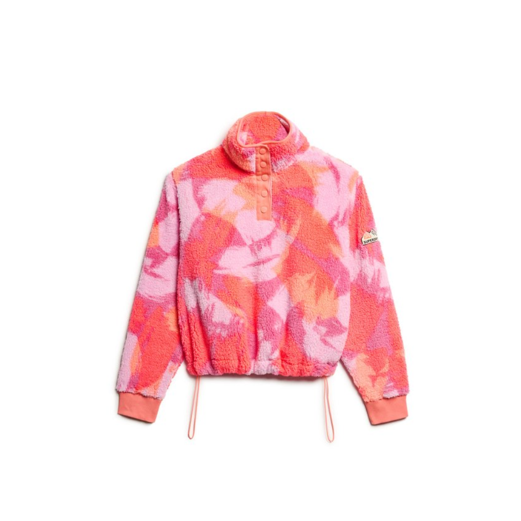 Superdry Super Soft Camo Coral Fleece Jumper