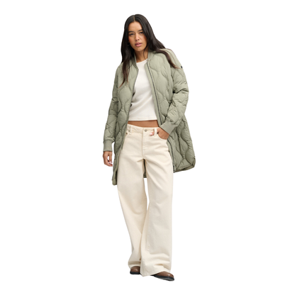 Superdry Long Quilted Green Jacket