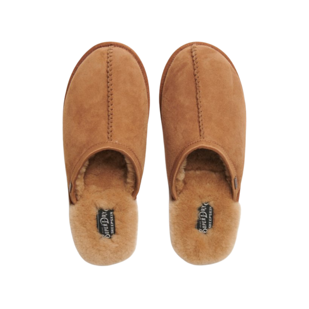 Superdry Tan Suede Mule Slippers