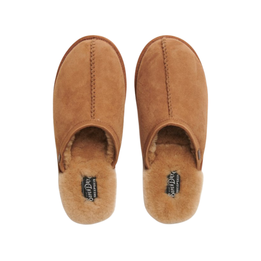 Superdry Tan Suede Mule Slippers