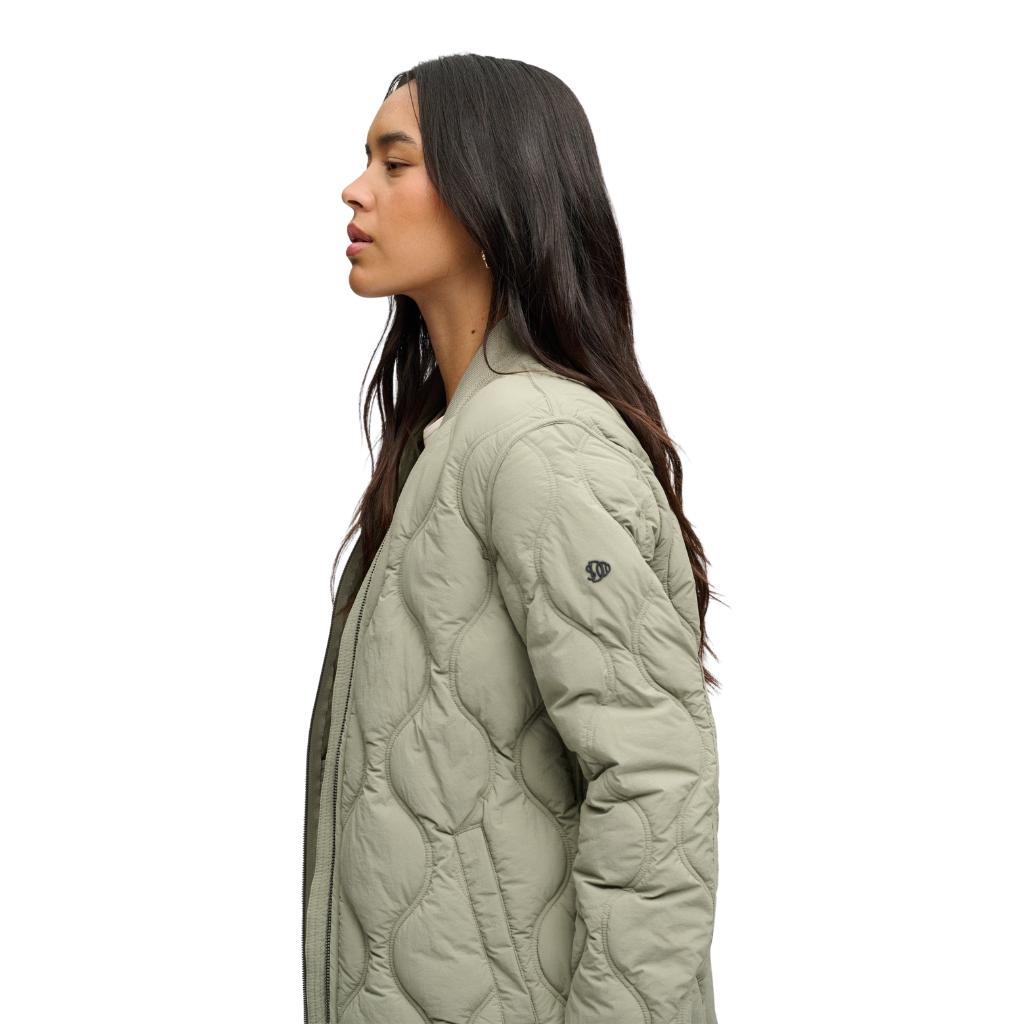 Superdry Long Quilted Green Jacket