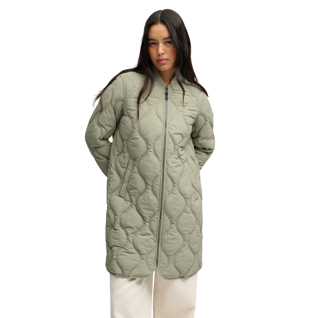 Superdry Long Quilted Green Jacket